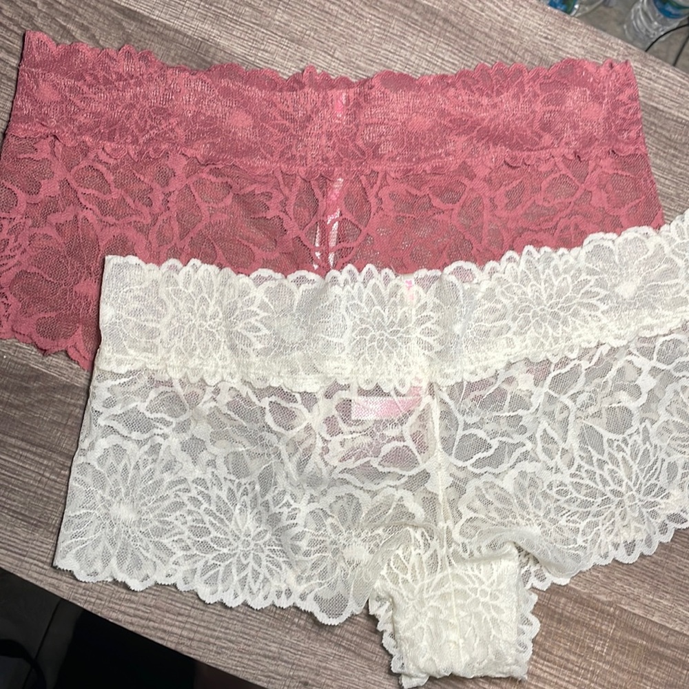 PINK lace panties.
